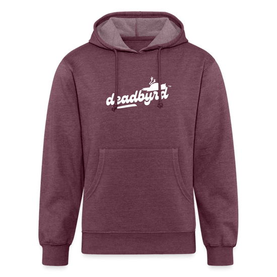 Deadbyrd Logo Organic Cotton/Recycled Polyester Hoodie - heather burgundy