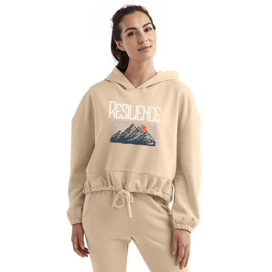 Resilience Recycled Polyester Women’s Cropped Hoodie - nude