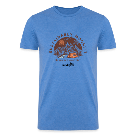 Sustainably Moonlit  Tri-Blend Organic/Recycled T-Shirt -  heather blue