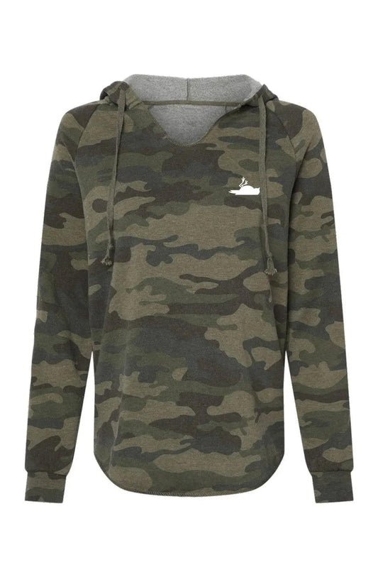 Deadbyrd Womens Lightweight Camo Hooded Sweatshirt- Forest Camo - Deadbyrd