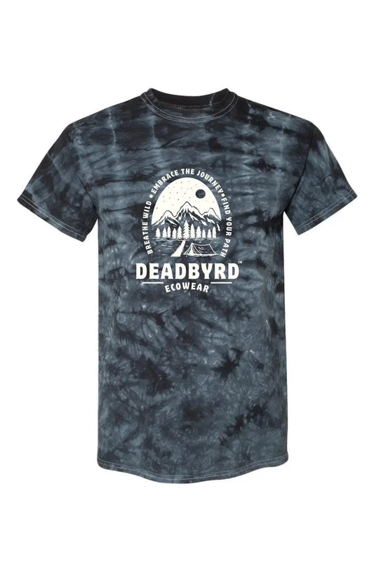 Embrace the Journey Crystal Tie-Dye Tee- Black - Deadbyrd